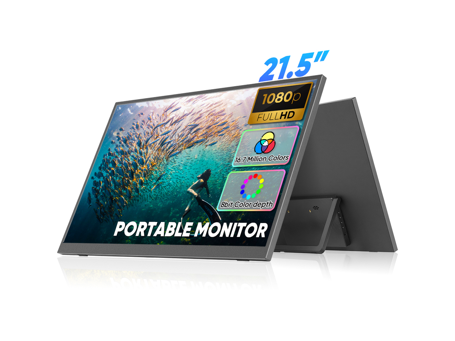 21.5" FHD 120% sRGB Dual Screen Monitor Extender